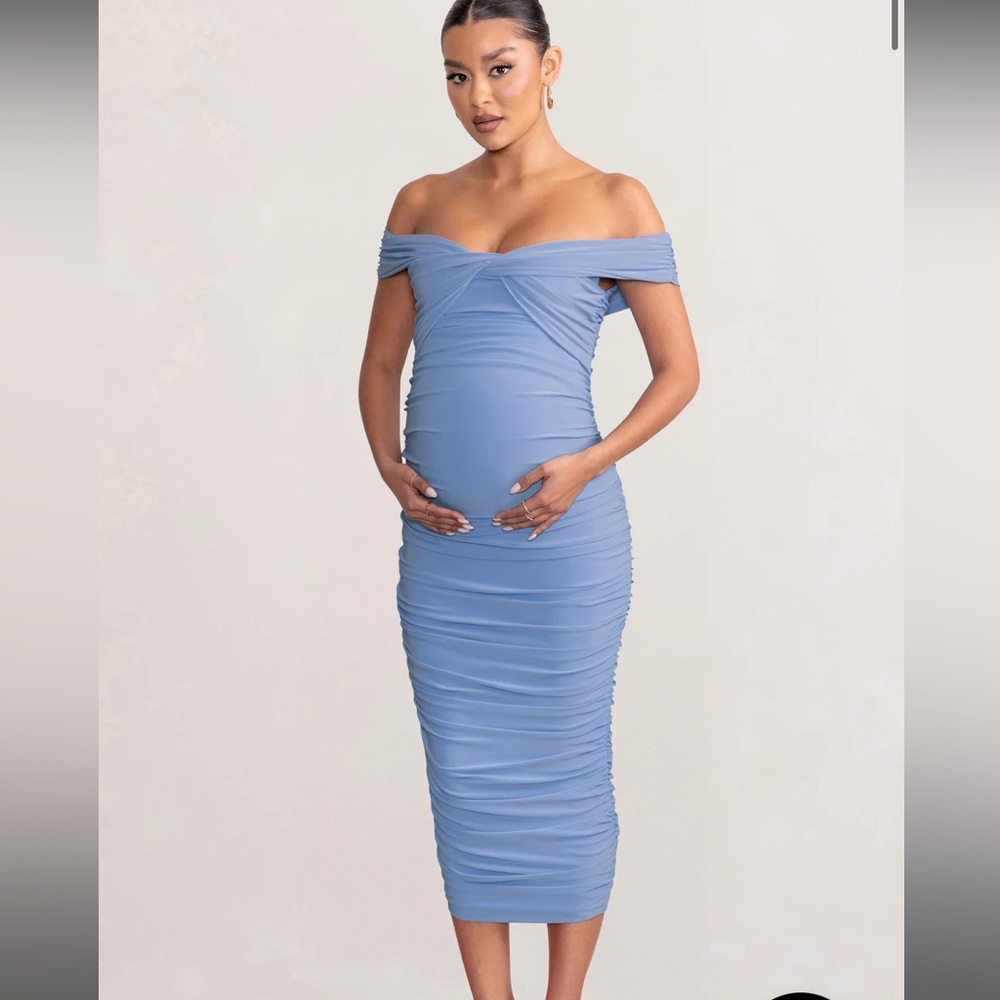 Club L London Maternity Dress Periwinkle Sz4